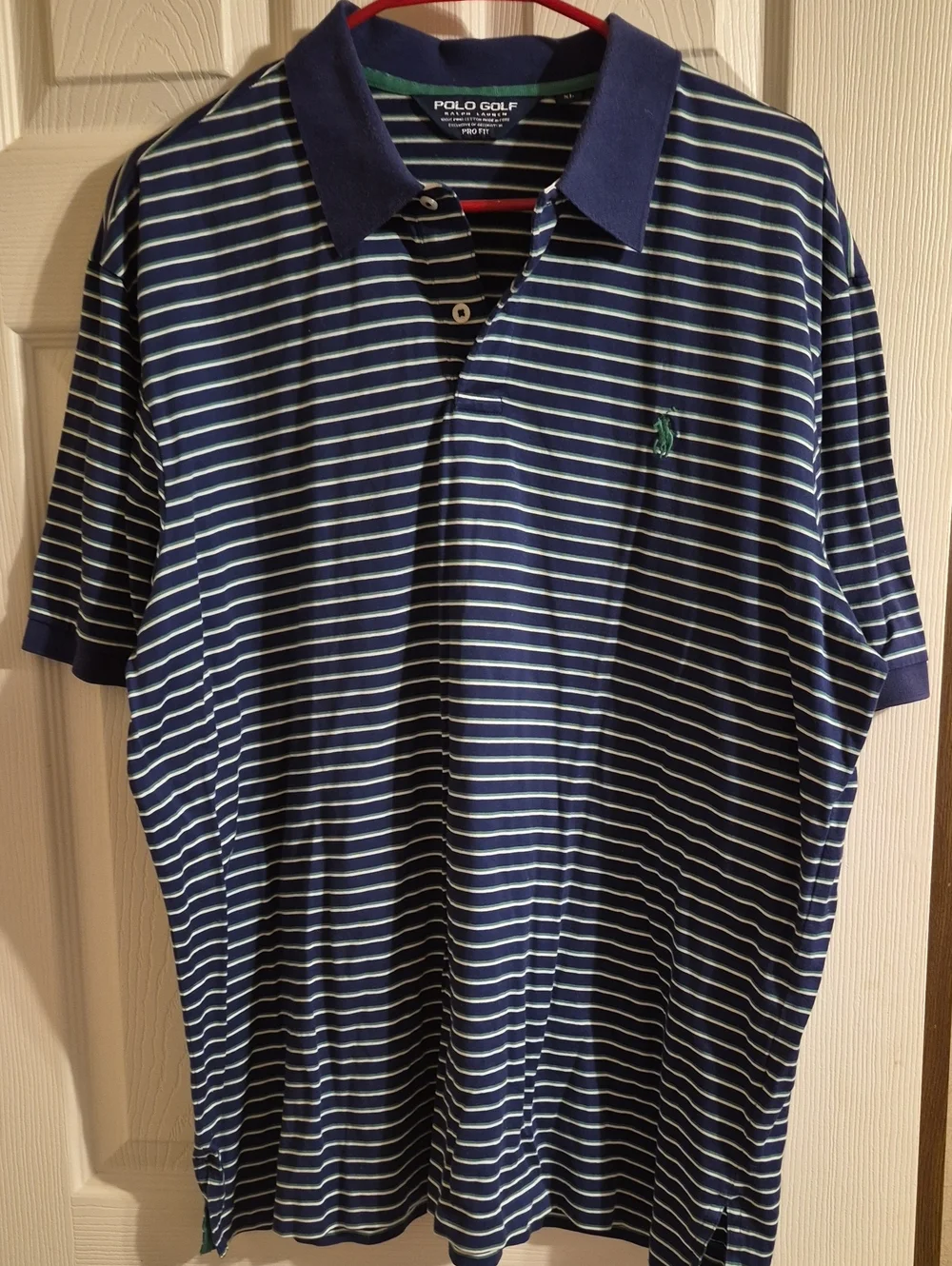 Polo by Ralph Lauren Navy, White & Green Striped Polo Shirt